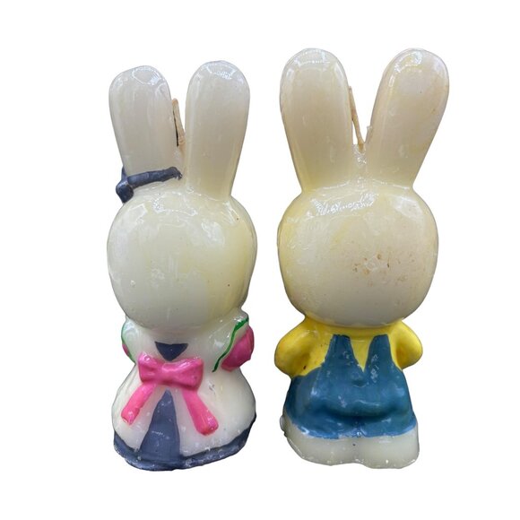 Vintage Easter Bunny Rabbit Candle Lot 10" Tapers 6.25" figural - Picture 8 of 10